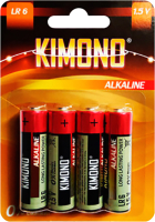 Комплект батареек Kimono Alkaline LR6/BL4 AA 1.5B - 