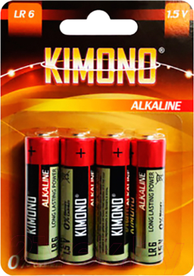 Комплект батареек Kimono Alkaline LR6/BL4 AA 1.5B