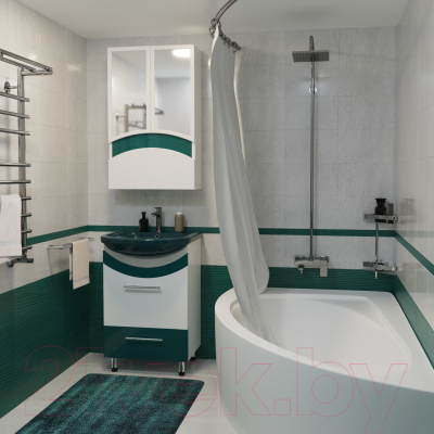 Шкаф с зеркалом для ванной Mixline Радуга 46 522474 (зеленый)