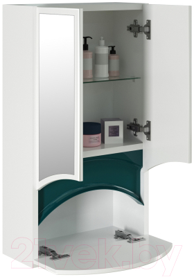 Шкаф с зеркалом для ванной Mixline Радуга 46 522474 (зеленый)