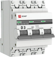 Выключатель автоматический EKF P 3А (D) 4.5kA ВА 47-63 / mcb4763-3-03D-pro - 