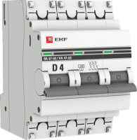 Выключатель автоматический EKF 3P 4А (D) 4.5kA ВА 47-63 / mcb4763-3-04D-pro - 