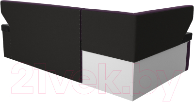 Уголок кухонный мягкий Лига Диванов Омура 338 левый (велюр черный/фиолетовый)