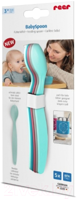 Набор столовых ложек для кормления Reer BabySpoon с длинной ручкой / 23022 (5шт)