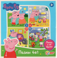 

Набор пазлов Умные игры, Пеппа и ее друзья. Свинка Пеппа 4 в 1 / 4680107954336