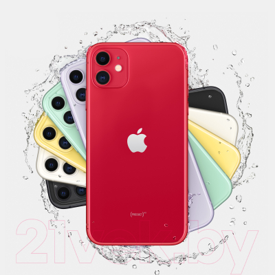 Смартфон Apple iPhone 11 64GB /2BMWLV2 восстановленный Breezy Грейд B (красный)