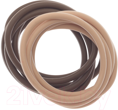 Набор резинок для волос Dewal RES039  (12шт, коричневый/бежевый)
