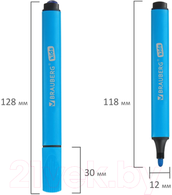 Фломастеры Brauberg Kids. Ультрасмываемые / 152191 (12цв)