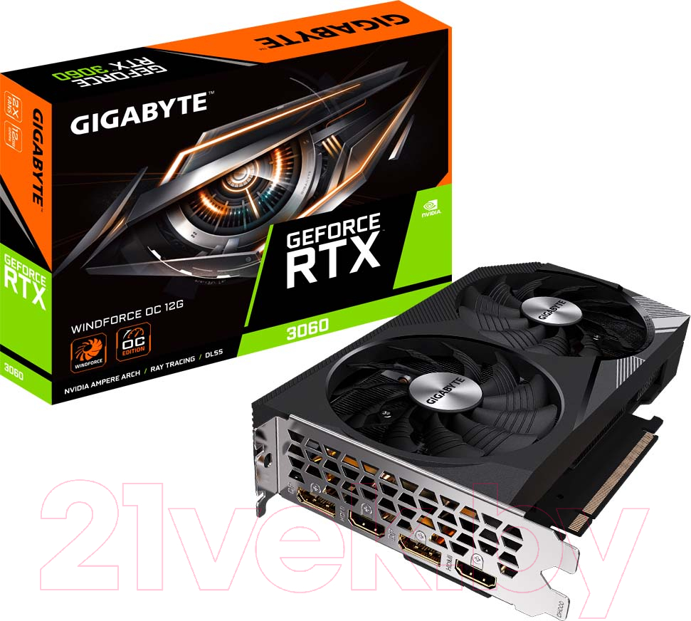 Видеокарта Gigabyte GeForce RTX 3060 Windforce OC 12G (GV-N3060WF2OC-12GD)