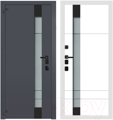 Входная дверь Металюкс СМ6010 96x205 (левая, антрацит)