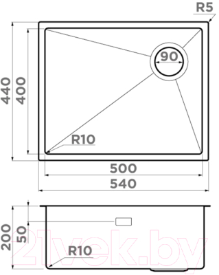 Мойка кухонная Omoikiri Taki 54-U/IF-IN Side SF (4997034)