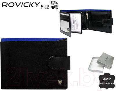 Портмоне Cedar Rovicky / N992L-RVT (черный/синий)