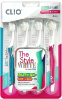 Набор зубных щеток Clio The Style White Ultra Soft Care Toothbrush (4шт) - 