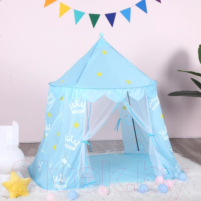 Детская игровая палатка NINO Замок принцессы (голубой) - Фото для примера. Оттенок ткани может отличаться от реального.