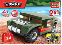 

Конструктор Город мастеров, Военный джип 2 в 1 / 7316-KK