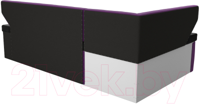 Уголок кухонный мягкий Лига Диванов Омура 338 левый (микровельвет черный/фиолетовый)