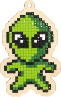 Набор алмазной вышивки Wizardi Зеленый инопланетянин / WWP273 - 