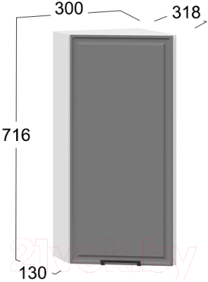 Шкаф навесной для кухни ТриЯ Белладжио 1В3Т (белый/софт графит)