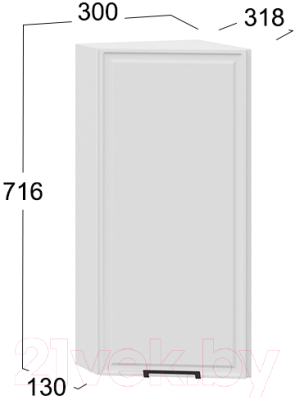 Шкаф навесной для кухни ТриЯ Белладжио 1В3Т (белый/фон белый)