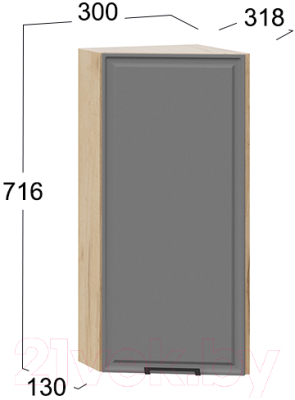 Шкаф навесной для кухни ТриЯ Белладжио 1В3Т (дуб крафт золотой/софт графит)