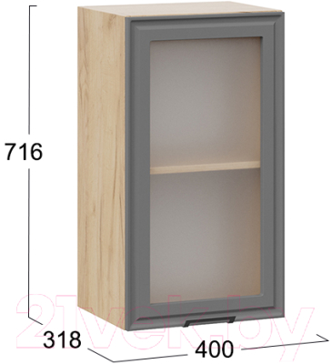 Шкаф навесной для кухни ТриЯ Белладжио 1В4С (дуб крафт золотой/софт графит)