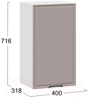 Шкаф навесной для кухни ТриЯ Белладжио 1В4 (белый/софт капучино)