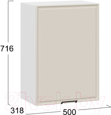 Шкаф навесной для кухни ТриЯ Белладжио 1В5 (белый/софт панакота)