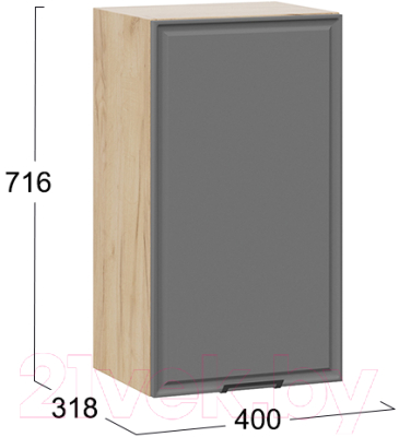 Шкаф навесной для кухни ТриЯ Белладжио 1В4 (дуб крафт золотой/софт графит)