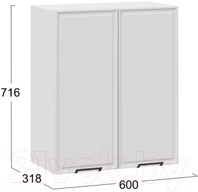 Шкаф навесной для кухни ТриЯ Белладжио 1В6 (белый/фон белый)