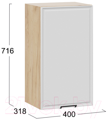 Шкаф навесной для кухни ТриЯ Белладжио 1В4 (дуб крафт золотой/фон белый)