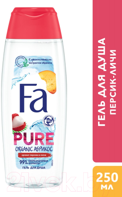 Гель для душа Fa Pure Organic Абрикос аромат персика и личи (250мл)