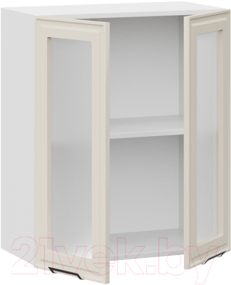 Шкаф навесной для кухни ТриЯ Белладжио 1В6С (белый/софт панакота)