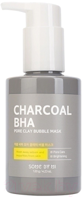 Маска для лица кремовая Some By Mi Charcoal Bha Pore Clay Bubble Mask (120г)