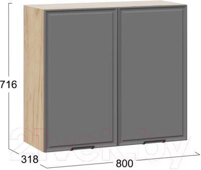 Шкаф навесной для кухни ТриЯ Белладжио 1В8 (дуб крафт золотой/софт графит)