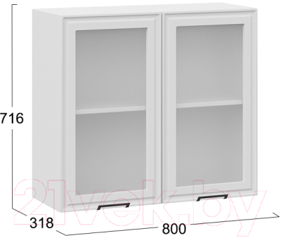 Шкаф навесной для кухни ТриЯ Белладжио 1В8С (белый/фон белый)
