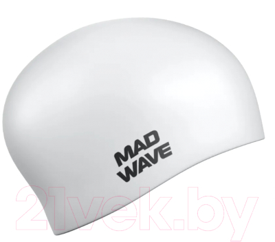 Шапочка для плавания Mad Wave Long Hair Silicone (белый)