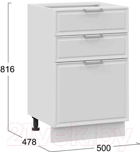 Шкаф-стол кухонный ТриЯ Белладжио 1Н5Я3 (белый/фон белый) — фото 3