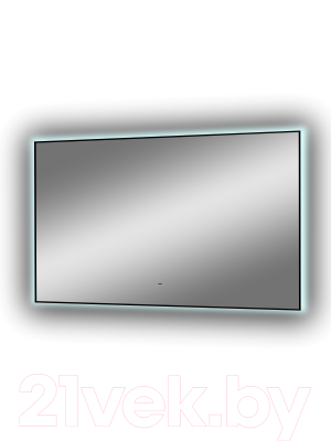 Зеркало Континент Amer Led 120x70 (с фоновой подсветкой, бесконтактным сенсором, черная окантовка)