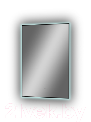 Зеркало Континент Amer Led 60x100 (с фоновой подсветкой, бесконтактным сенсором, черная окантовка)