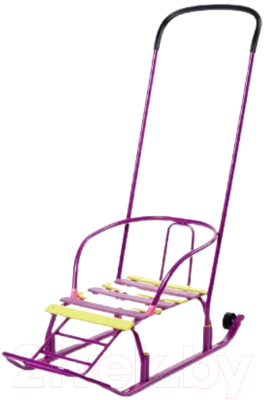 Санки детские GalaXy Мишутка 1 с колесом (фиолетовый)
