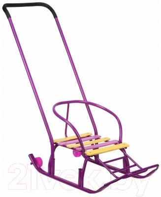 Санки детские GalaXy Мишутка 5 с колесом (фиолетовый)