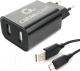 Зарядное устройство сетевое Cablexpert MP3A-PC-35 + кабель 1м Micro (черный) - 