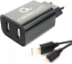 Зарядное устройство сетевое Cablexpert MP3A-PC-36 + кабель 1м Lightning (черный) - 