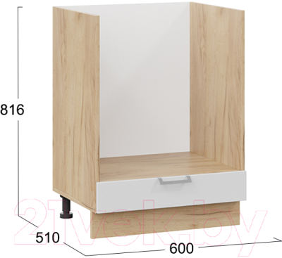 Шкаф под духовку ТриЯ Белладжио 1Н6Б (дуб крафт золотой/фон белый)