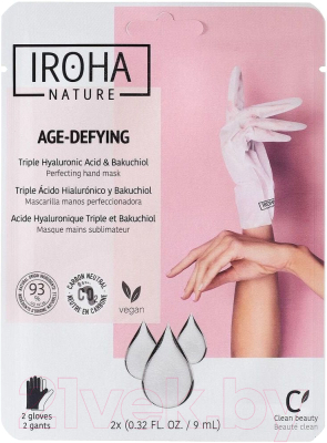 Маска-перчатки для рук Iroha Nature Anti-Age Hand Mask С гиалуроновой кислотой и бакучиолом