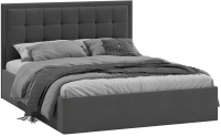 Двуспальная кровать ТриЯ Ника тип 1 с ПМ 160x200 (велюр графит) - 