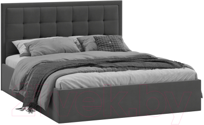 Двуспальная кровать ТриЯ Ника тип 1 с ПМ 160x200 (велюр графит)