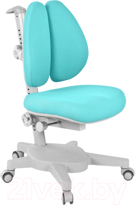 Парта+стул Anatomica Study-120 Lux Armata Duos с надстройкой, органайзером и ящиком (клен/голубой/голубой)