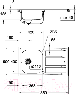 Мойка кухонная GROHE K400 31566SD0