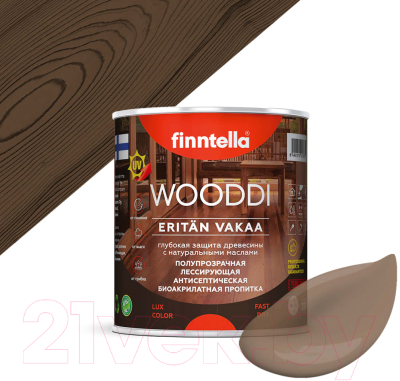 Пропитка для дерева Finntella Wooddi Kahvia / F-29-0-1-FW117 (900мл)